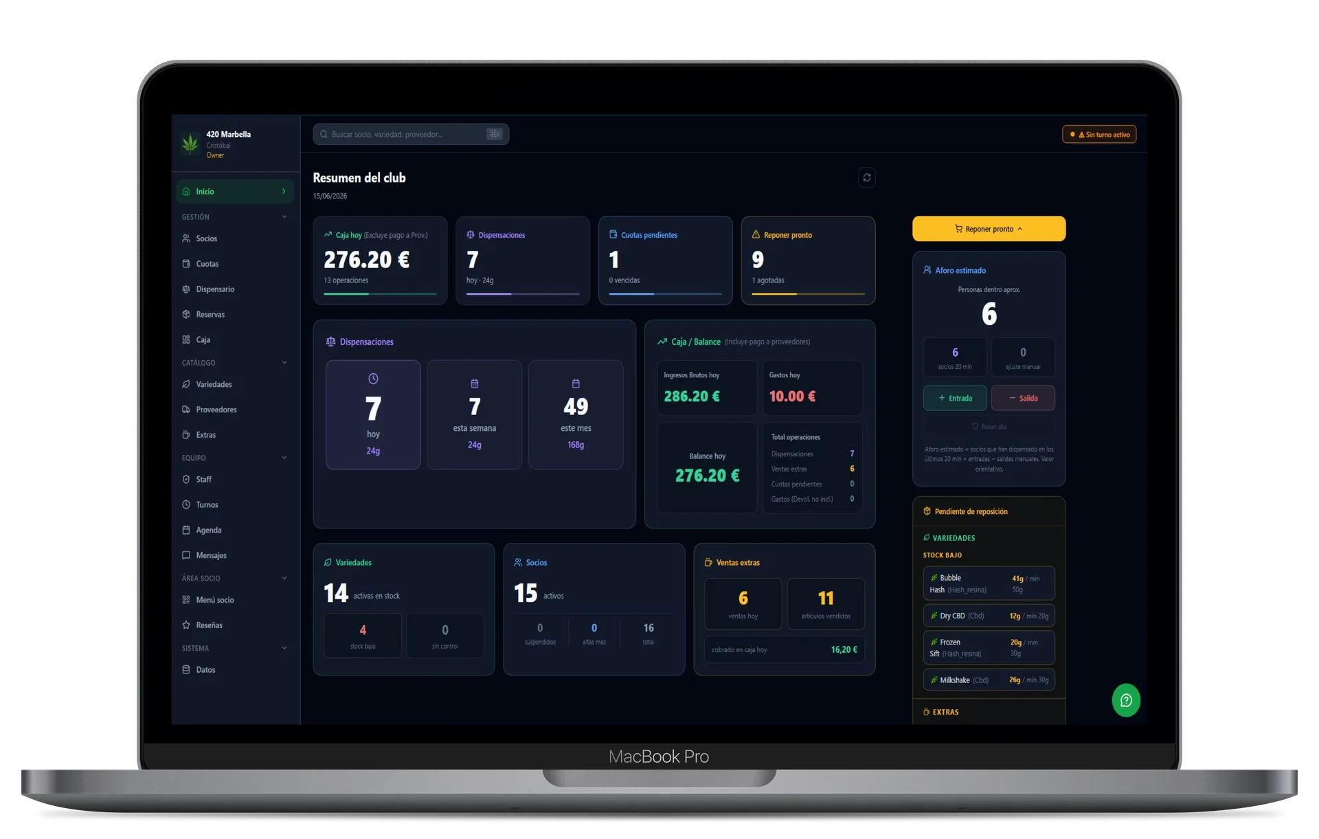 Canopi Dashboard — club control panel